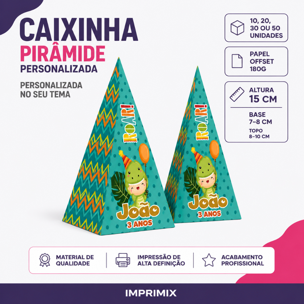 Caixinha Cone Pirâmide p/ Lembrancinha